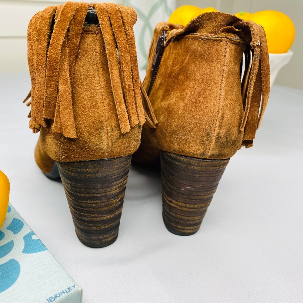 Born Fringe Leather Suede Moccasin Booties - Picture 6 of 8